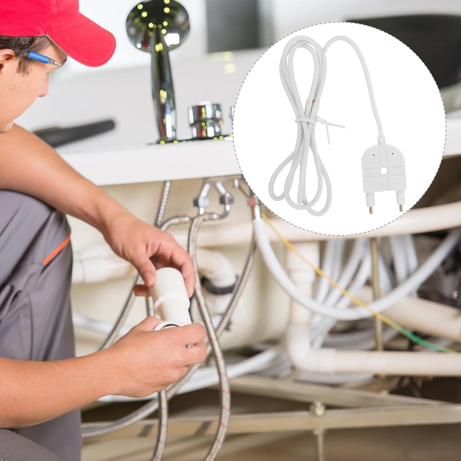 Reusable Water Detection Probe Tool with Plastic Electrode for Accurate Water Leak Detection in Appliances and Areas Where Leaks are Likely to Occur