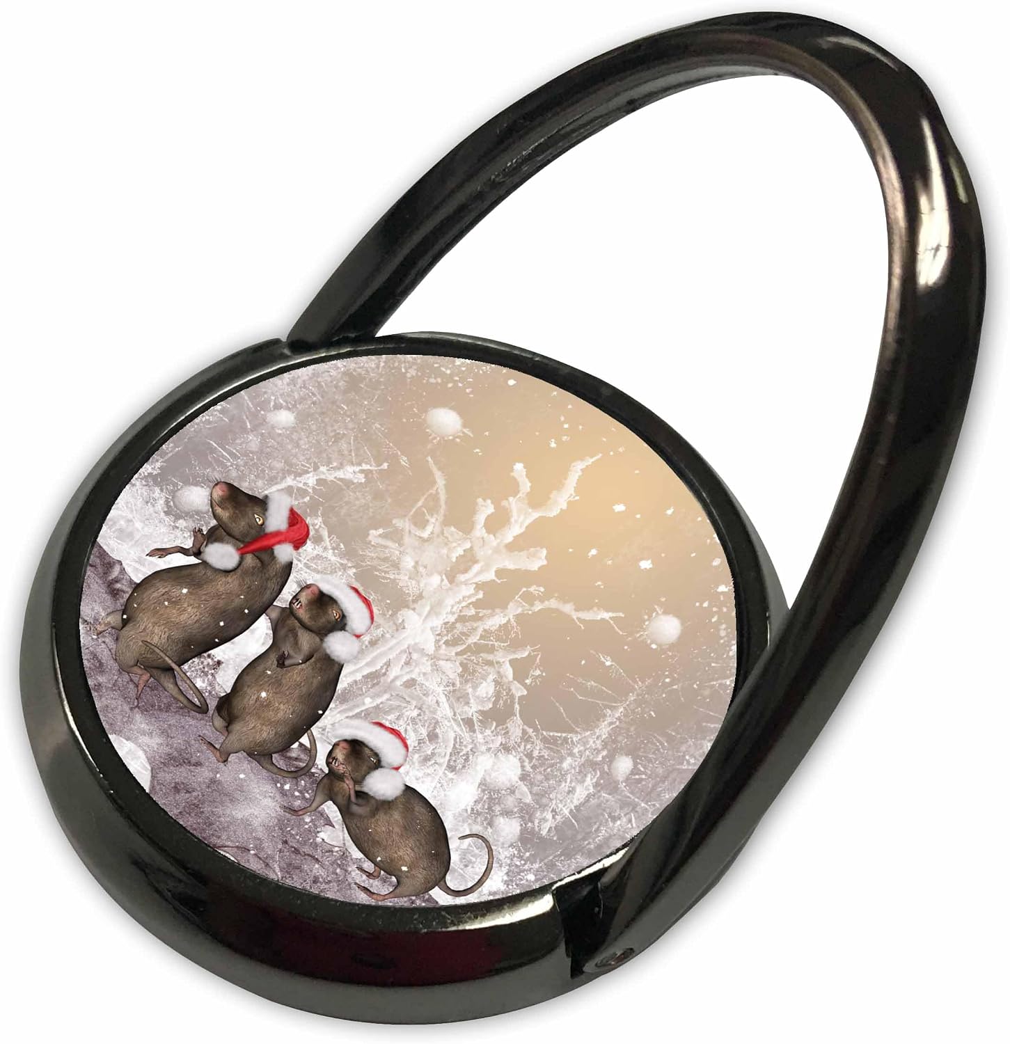 3dRose Funny Christmas Rats with Christmas hat Phone Ring