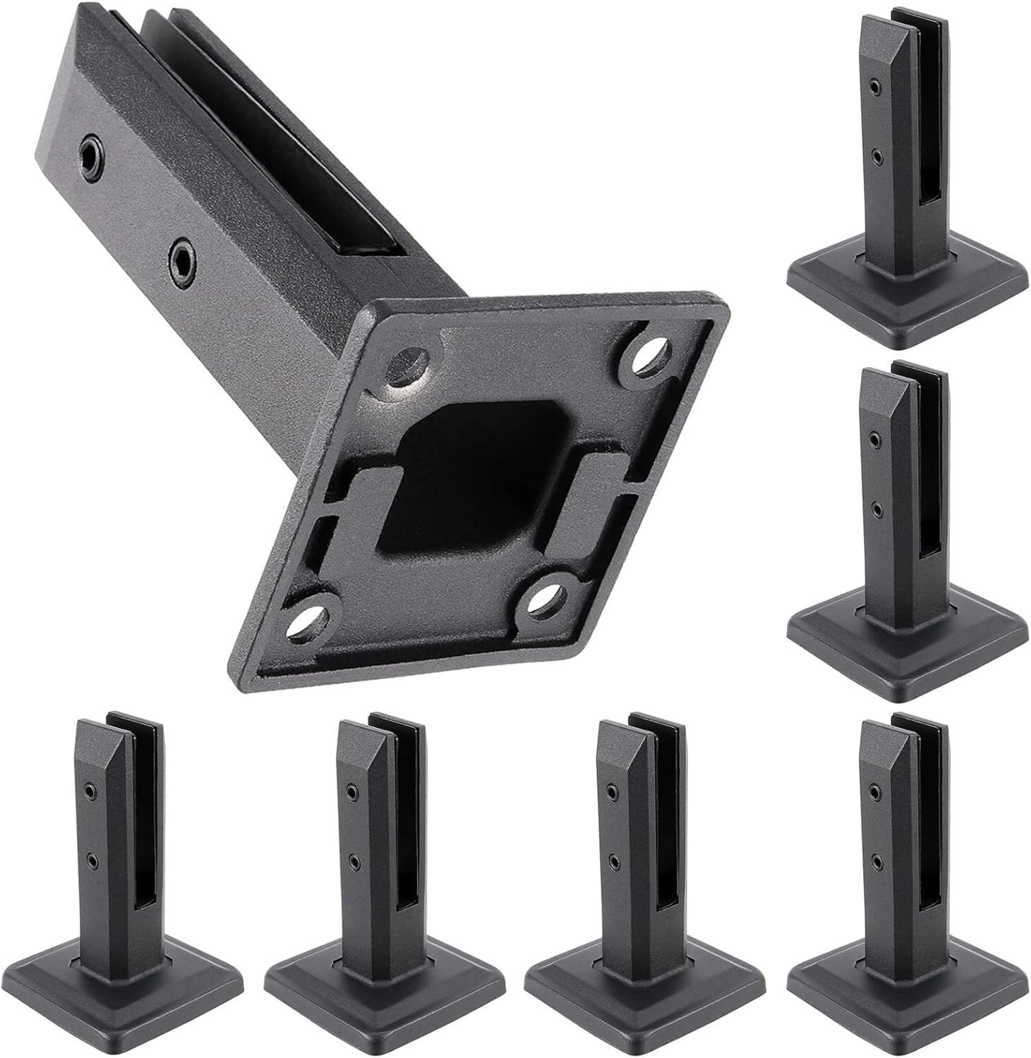 Jvfbjlf Pack Of 8 Black 304 Stainless Steel Square Glass Spigot Pool Fence Glass Spigot Clip For Outdoor Use In Coastal Cities(,200Mm)