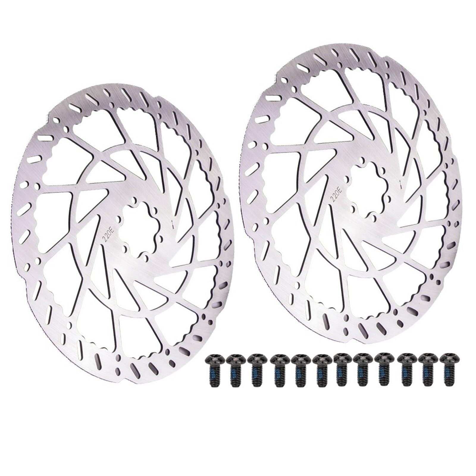 Moto Rotors Disque Frein Disque De Frein À 2,3 Mm D'épaisseur Pour VTT, Vélo Électrique, Moto, 140/160/180, 203, 220, 6 Boulons(2pcs 180mm)