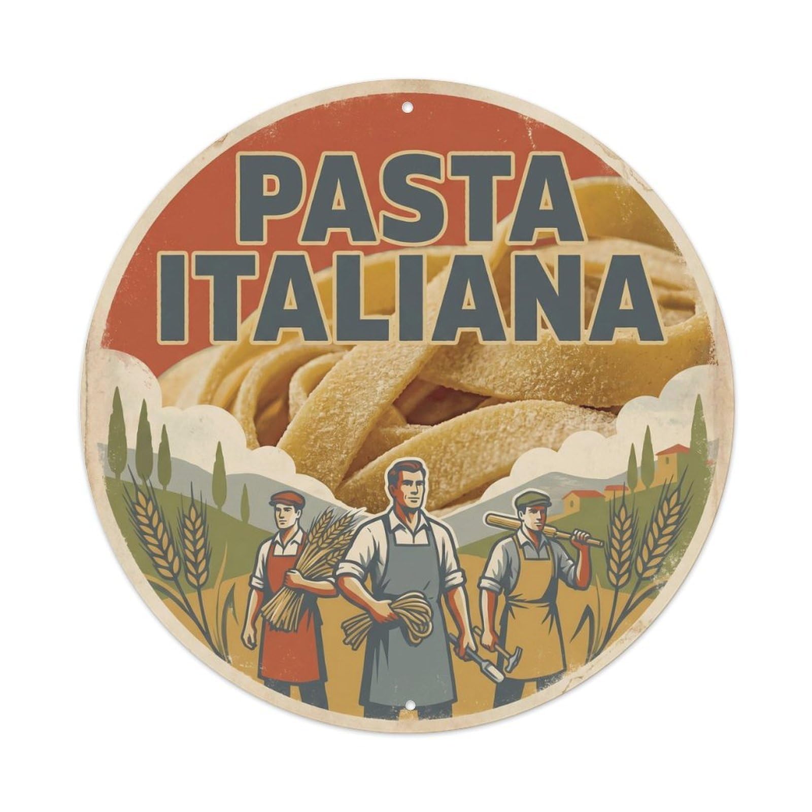 Silkscreen Italian Pasta Cuisine Food Culture Metal Tin Sign