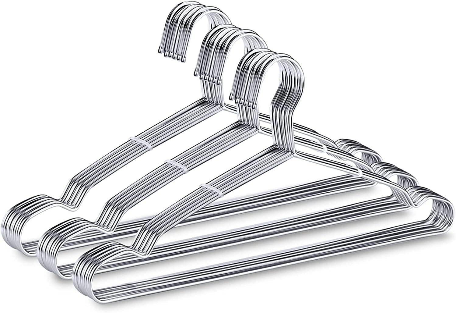 Clothes Coat Hangers 30 Pack, Wire Hangers Heavy Duty Stainless Steel Hangers With Non Slip Grooves, Strong & Durable, For Suits,Coats,Dresses,Jackets,Pants & Formal Wear