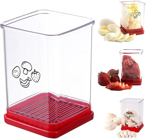 Cortador de velocidad de frutas y verduras con placa de empuje, cortador de frutas, cortador de huevos de acero inoxidable, cortador de fresas de