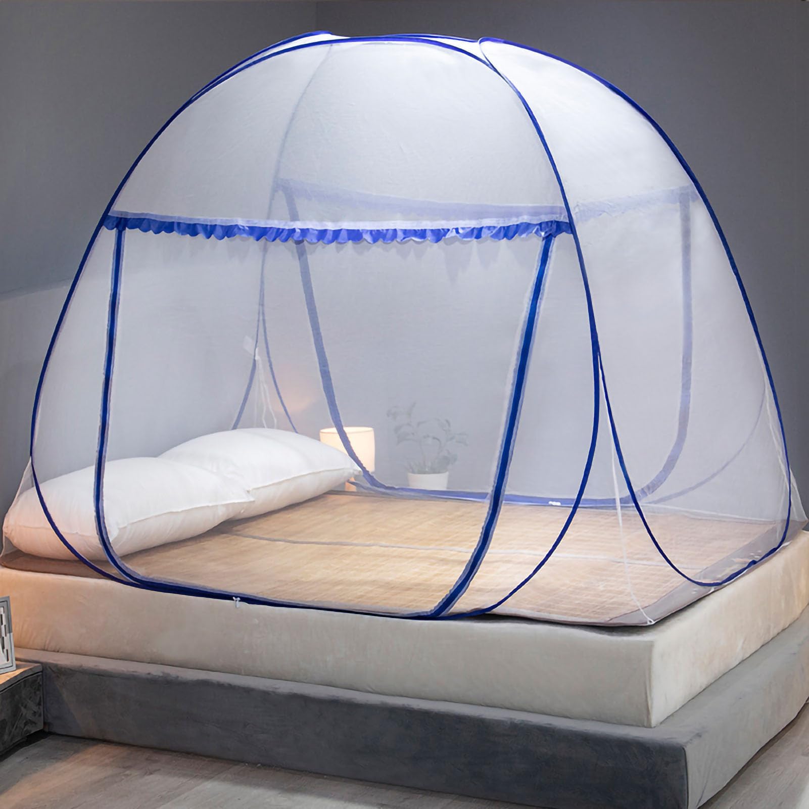 Aramox Zanzariera, Tenda a Rete Pieghevole in Poliestere Design Pop-up con Copertura Inferiore Completa Rete Traspirante Installazione Rapida per Bambini Studenti Viaggiare a Casa in Campeggio (#2)