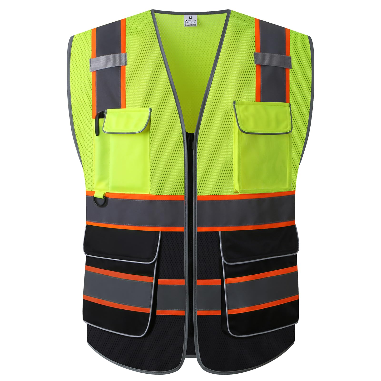 Reflective Mesh Safety Vest - High Visibility Multi Pockets Breathable Workwear, ANSI/ISEA Standard