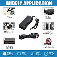 Vista 7 de Adaptador de fuente de alimentación de 12 voltios 6 amperios, fuente de alimentación CC de 12V 6A 72W enchufe EE. UU. adaptador de 5A 4A 3A 2A 1A