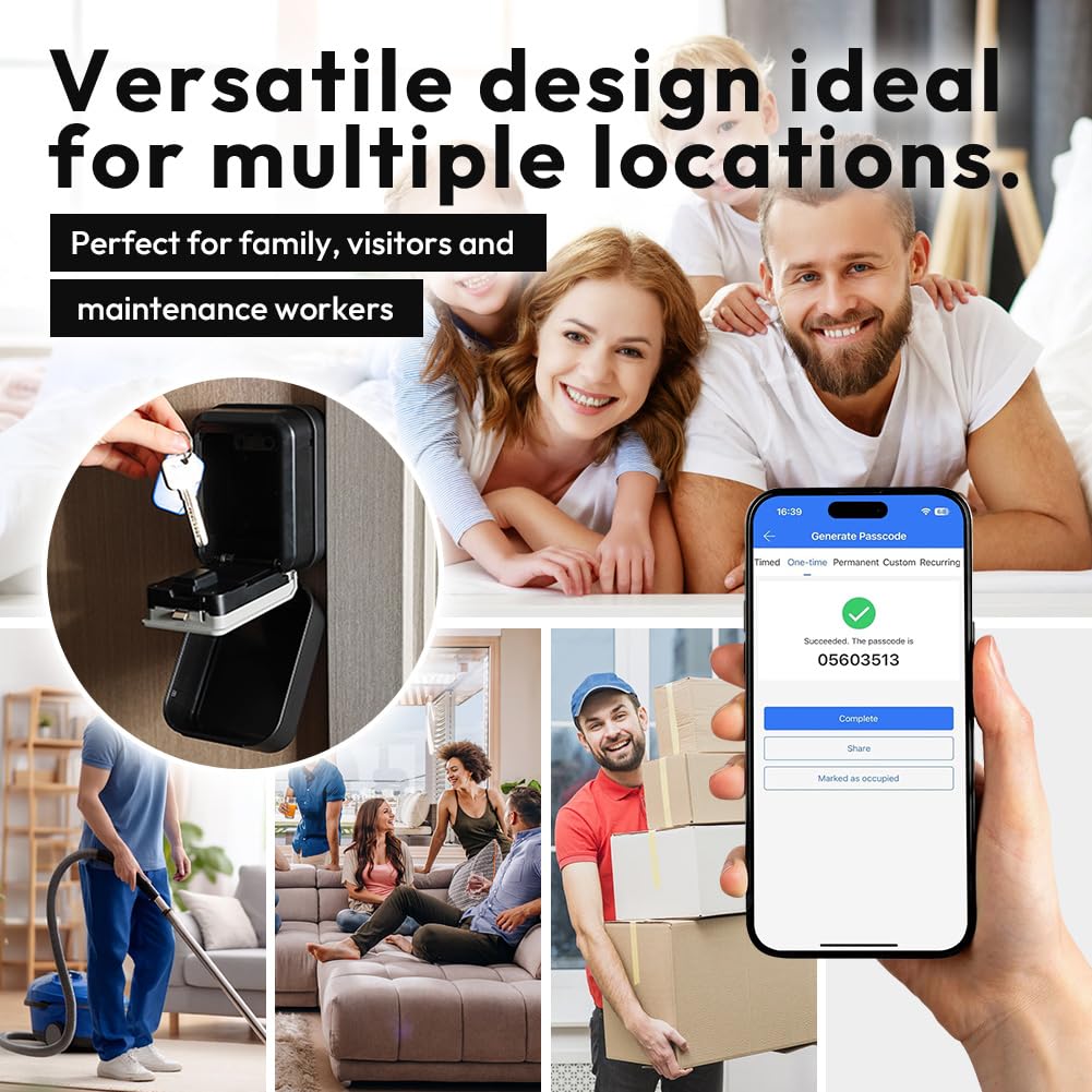 Cassaforte per chiavi Bluetooth Smart con app TTLock e codice PIN, cassaforte digitale per chiavi per casa, ufficio, casa