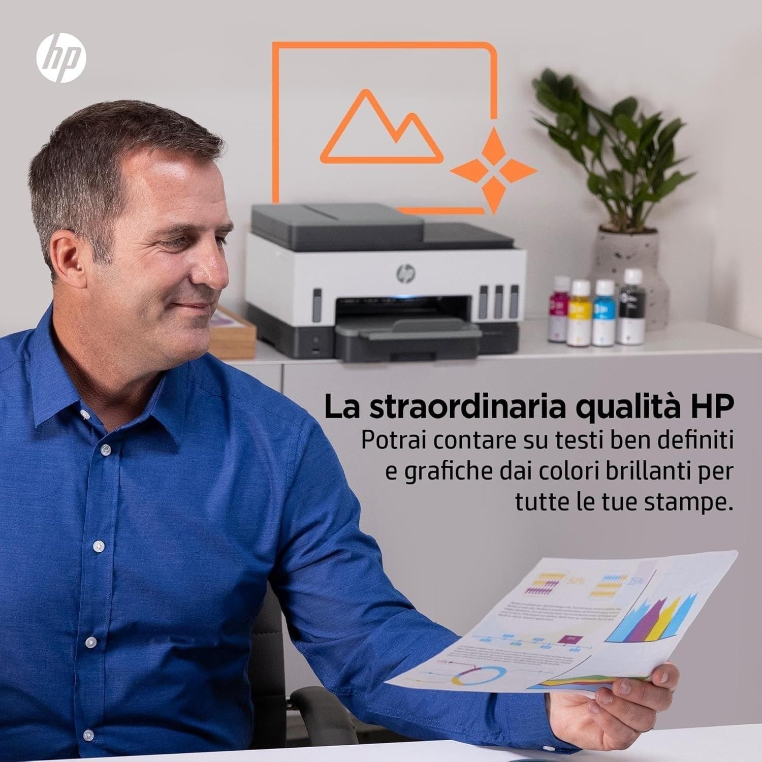 HP Smart Tank 7605 Stampante Multifunzione a Colori, Serbatoio d'Inchiostro, Fino a 12000 Pagine Nero, 8000 Pagine Colore, F/R Automatica, Wi-Fi, Grigia