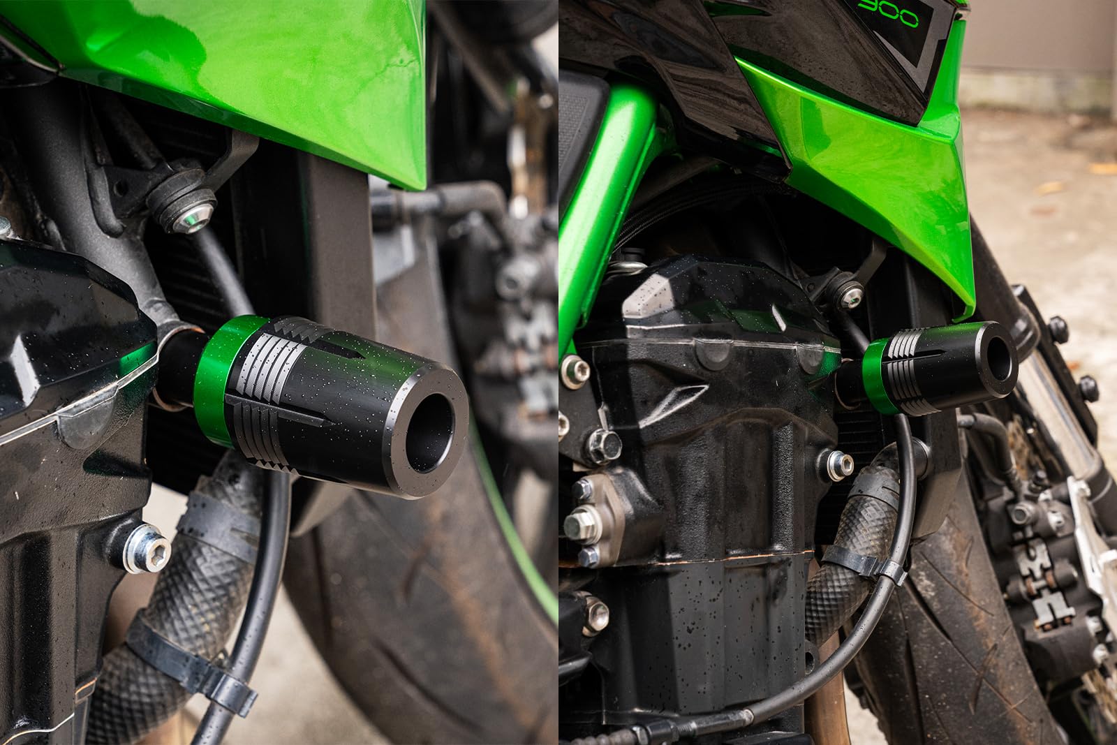 per Kawasaki Z900 Z900SE Z900RS Z 900 2017-2025 2024 2023 Accessori Moto Tamponi Paratelaio Protezione del Telaio Motore Protezione Anticaduta (Verde)
