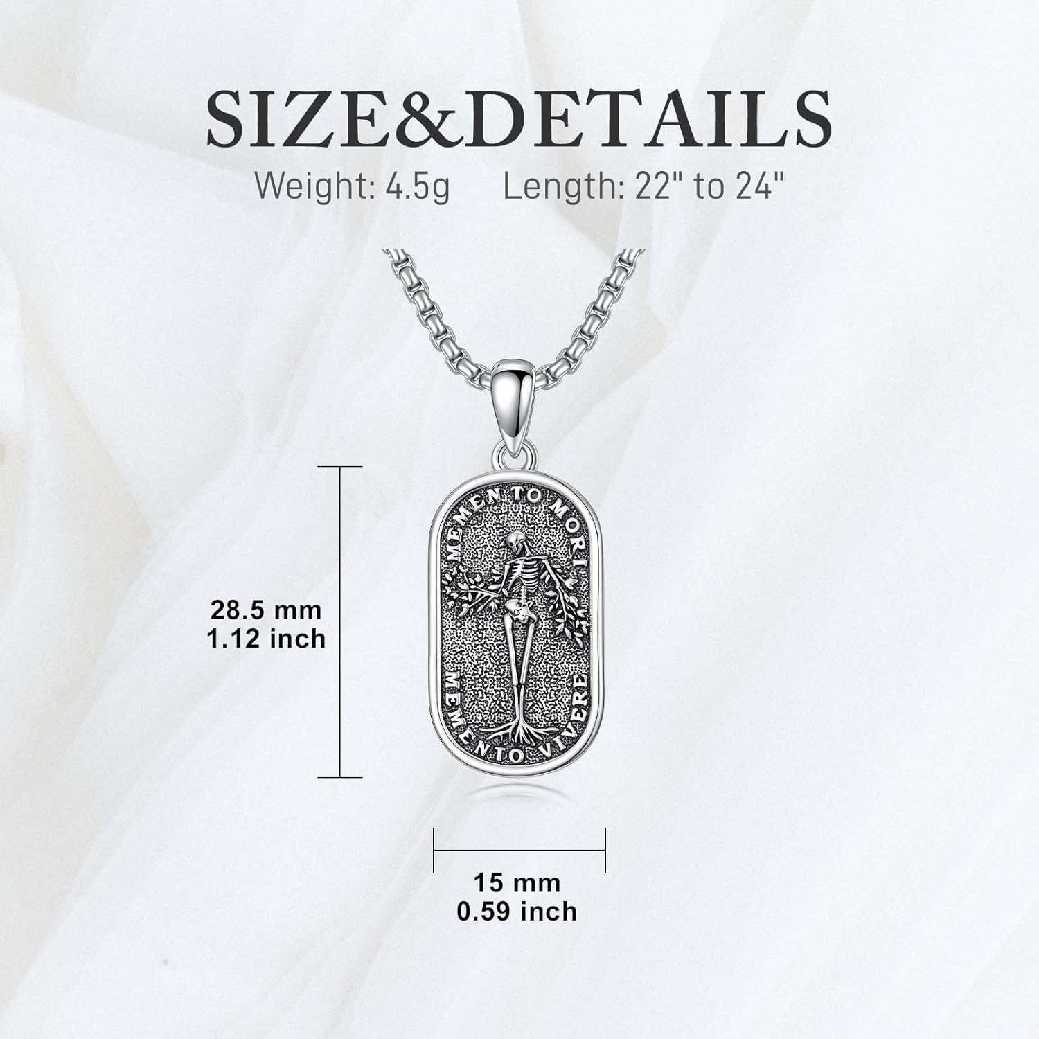 SIMONLY Protection Necklace 925 Sterling Silver Memento Mori Tree of Life Anubis Pendant Viking Amulet Yggdrasil Spiritual Egyptian Jewelry Christmas Birthday Gifts for Men Women - Image 7