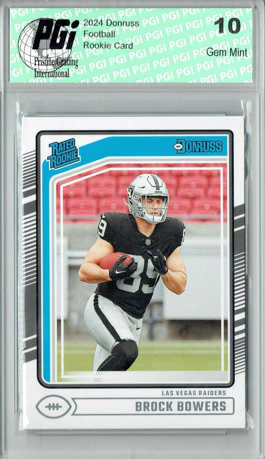 Brock Bowers 2024 Donruss #394 Football Rookie Card PGI 10 - Unsigned Football Cards