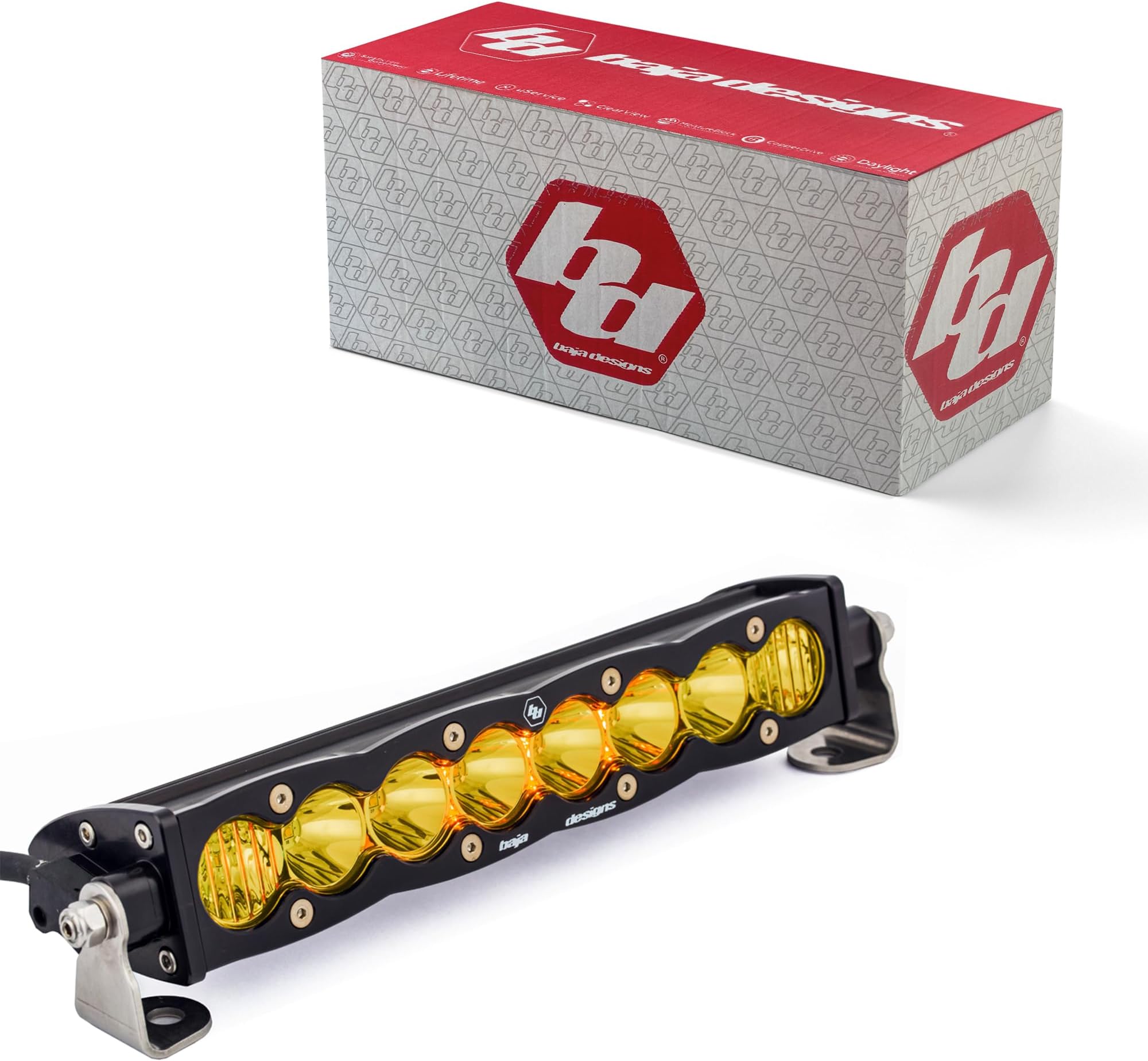 Baja Designs 10 Inch LED Light Bar Driving Combo Amber Lens Pattern S8 Series