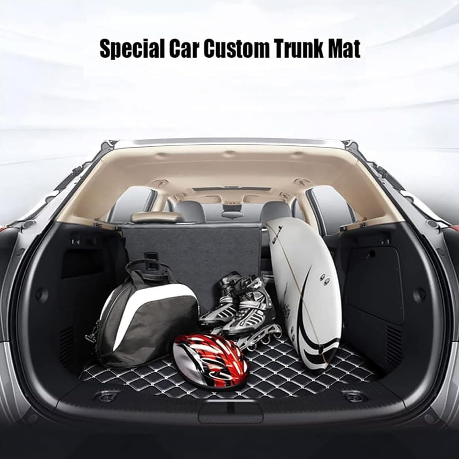 SKEPPY Auto Tappetino Bagagliaio per Renault Austral E-Tech Hybrid 2023 2024, Pelle Bordo Alto Baule Tappeto Baule Fodera Vasca Bagagli Tappetini Protezione Antiscivolo Interni Accessori