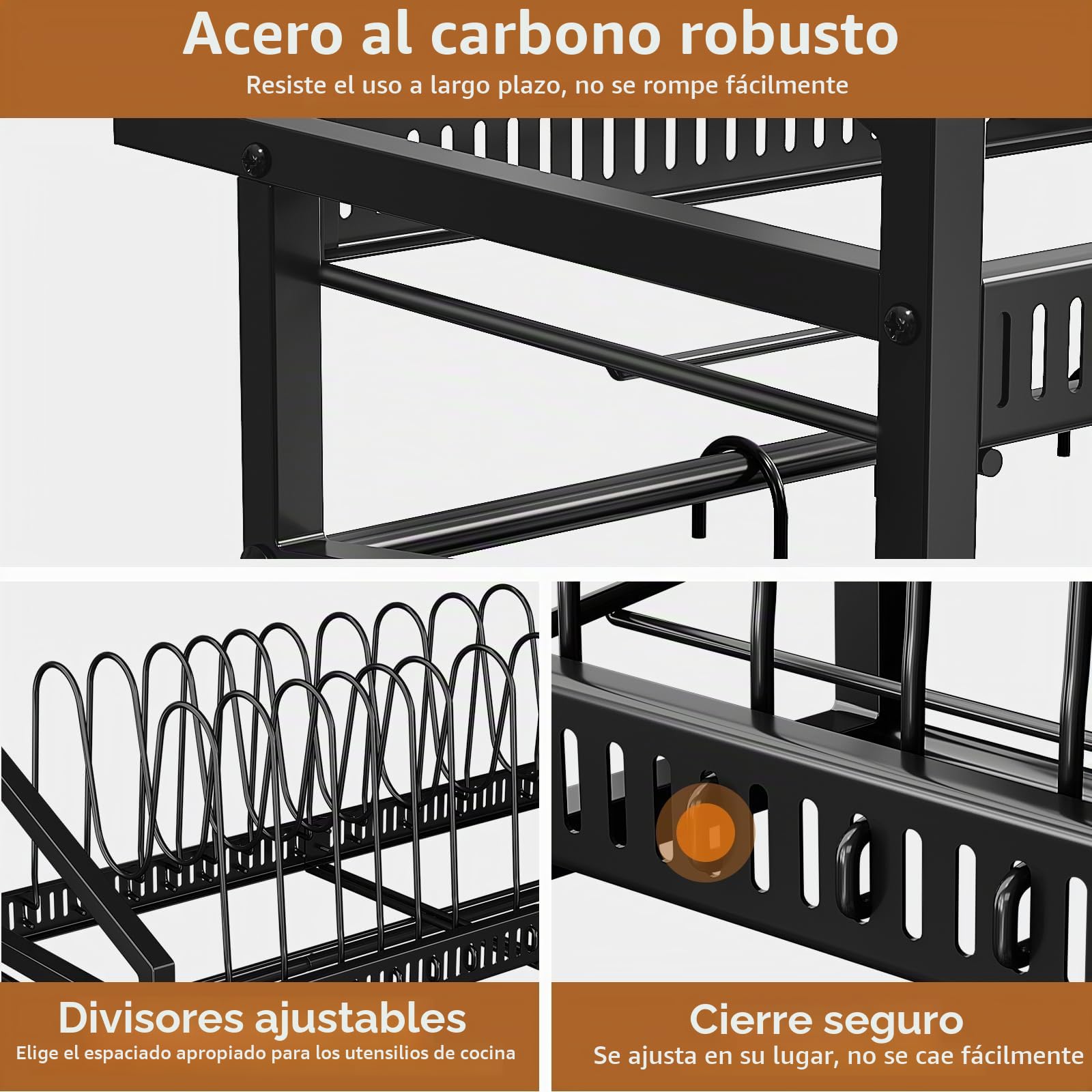 Housolution Organizador Sartenes de Pared | Soporte para sartenes colgantes con 6 Ganchos en S y 6 Ganchos Verticales