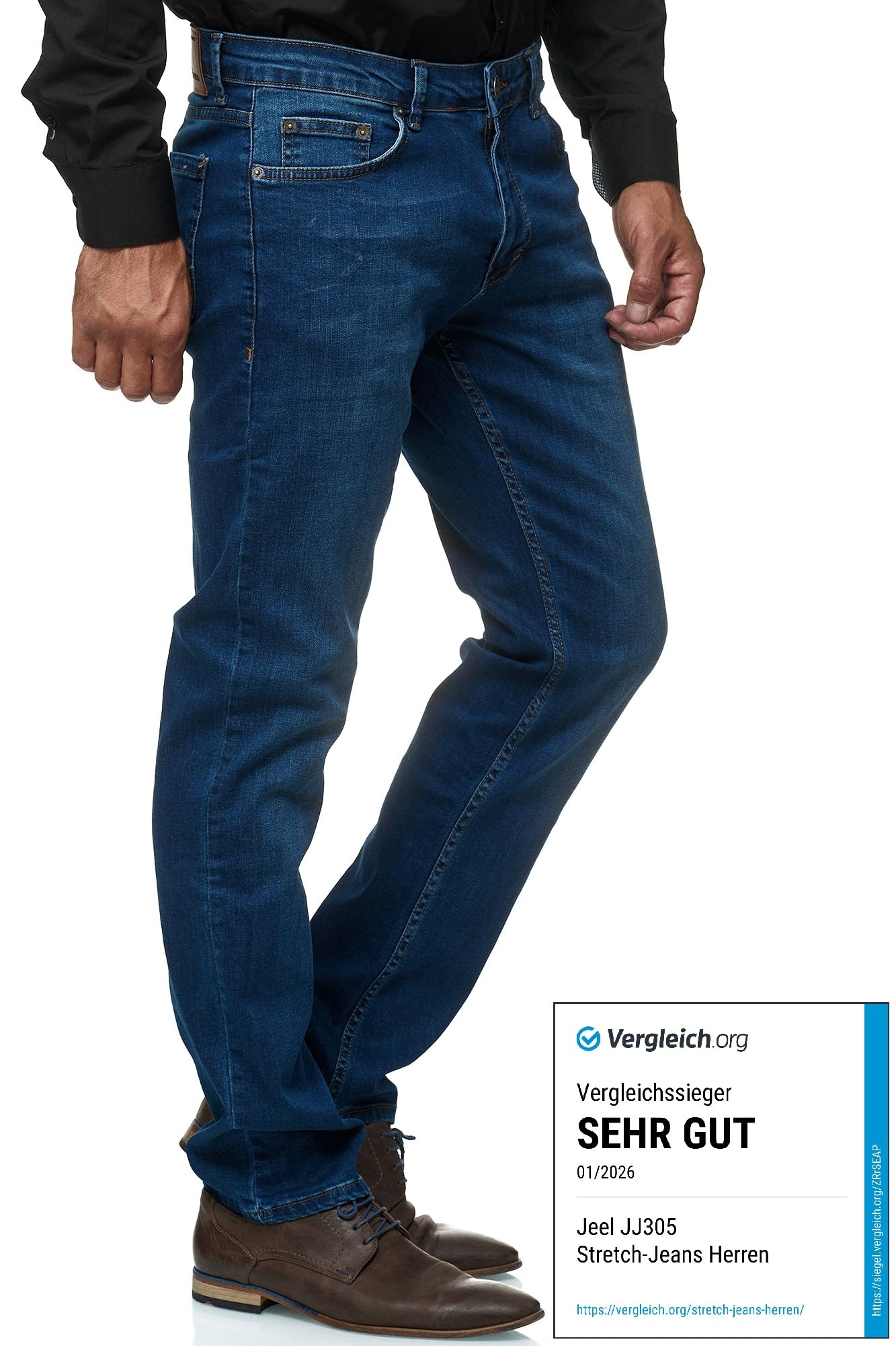 JEEL Jeans da Uomo - Taglio Regular Dritto - Elasticizzata - Jeans Basic Lavato