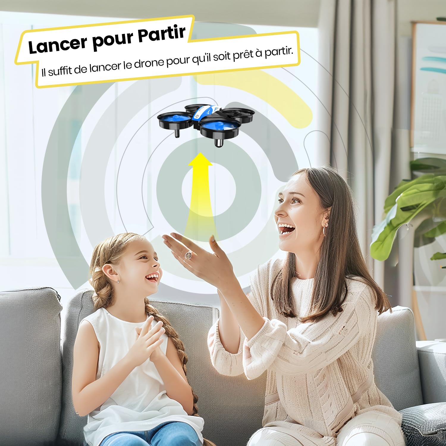 Holy Stone HS210 Mini Drone pour Enfants et Débutants RC Nano Hélicoptère D'intérieur avec mise en vol Automatique, Flip 3D, Mode sans tête et 3 Piles, Superbe Cadeau pour Garçons et Filles, Bleu