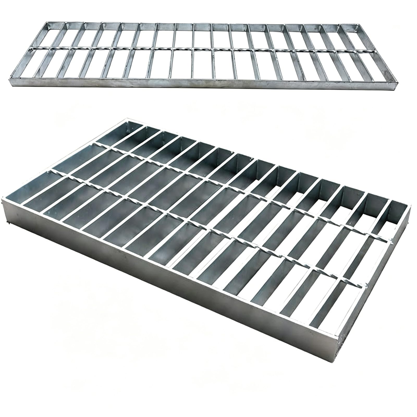 Rejilla De DesagüE De Acero Galvanizado Rejilla MetáLica De Alta Resistencia para Sumideros para Sumideros De HormigóN, Rejillas De Drenaje para Exteriores, para Carriles,Plata,50×35×3cm