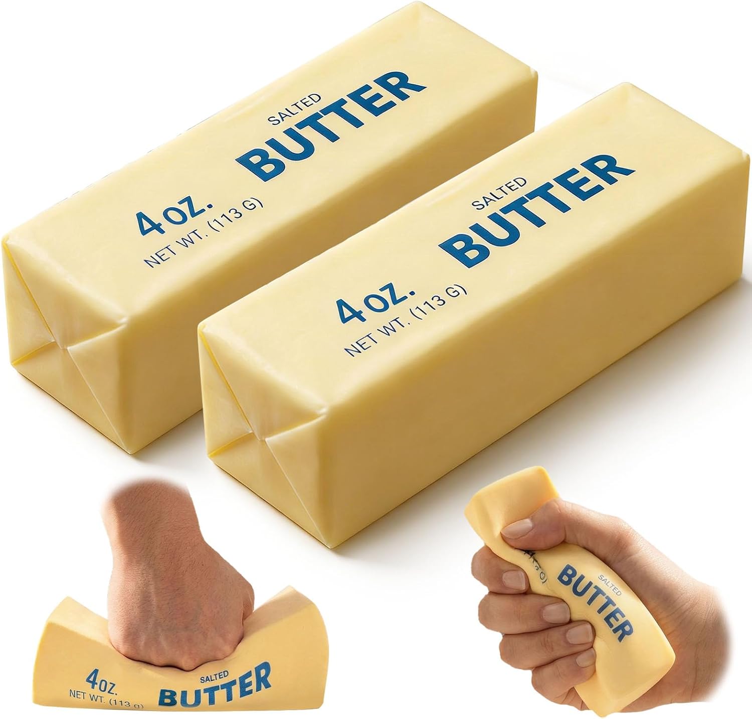 4 Pcs Butter Squishy, Slow Rising Squishy, Stress Relief & Sensory Toys Squeeze Toy Soft Butter Squishy Toy Creative Gift for Office Desk & Classroom