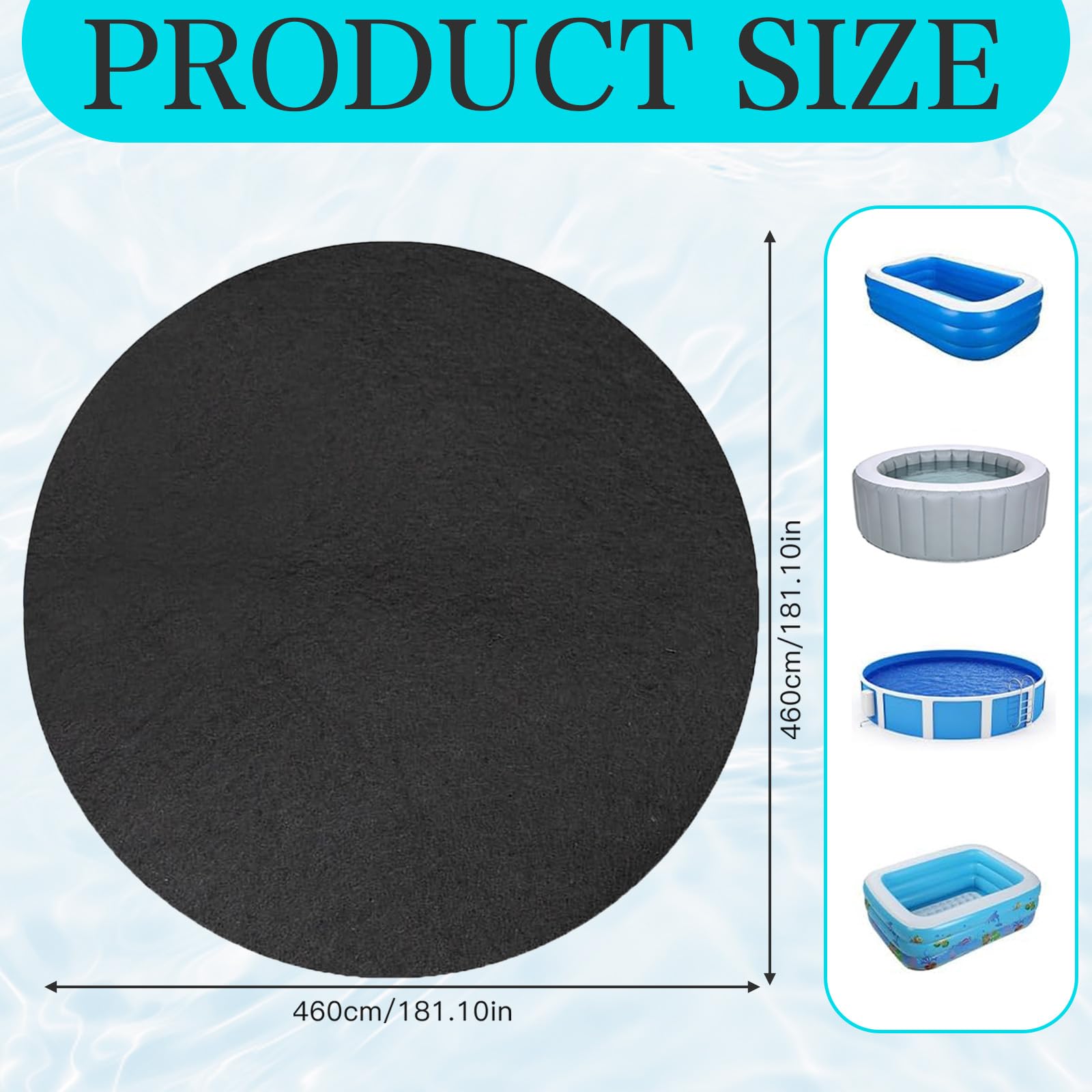 Tapis de Sol Piscine Rond, Tapis sous Piscine Hors Sol Résistante aux Perforations