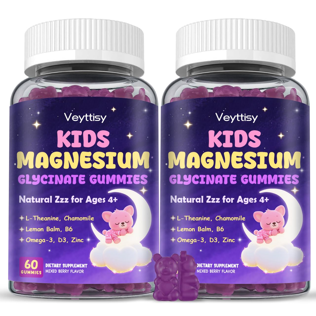 Sugar Free Magnesium Glycinate Gummies for Kids 4+