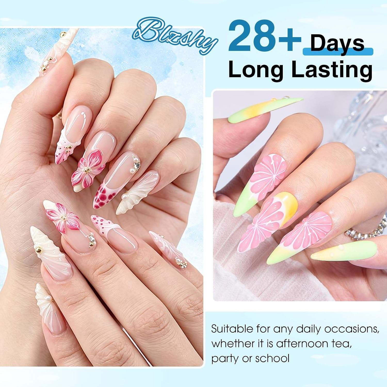 3D Sculpting Gel for Nail Art,No Wipe Painting Gel for Chrome Powder