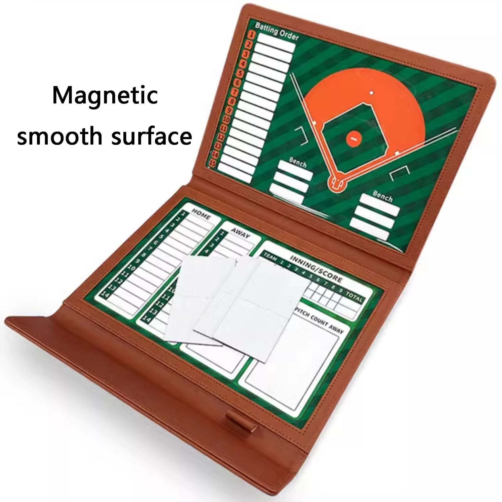 Baseball-taktiktafel, Baseball Magnettafel mit Folienstift für Modernes Coaching mit Abwischbarer Oberfläche, Faltbares Design, Leicht zu Transportieren, Ideal für Wettkämpfe