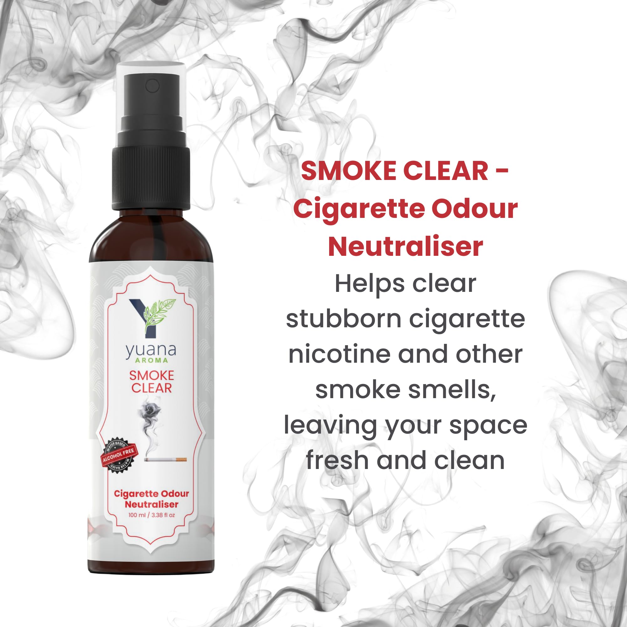 Yuana Aroma SMOKE CLEAR - CIGARETTE ODOUR NEUTRALISER | Smoke Smell Control 