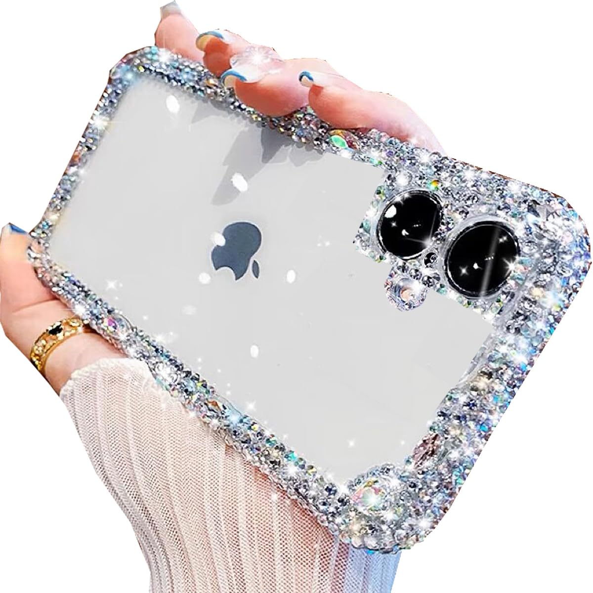 Wahhle For IPhone 16 Pro Magnetic Glitter Case, Luxury Plating Cute Bling Diamond Inlay Phone Cover Compatible With Magsafe For Women Girls(iPhone 16 Pro,Pink