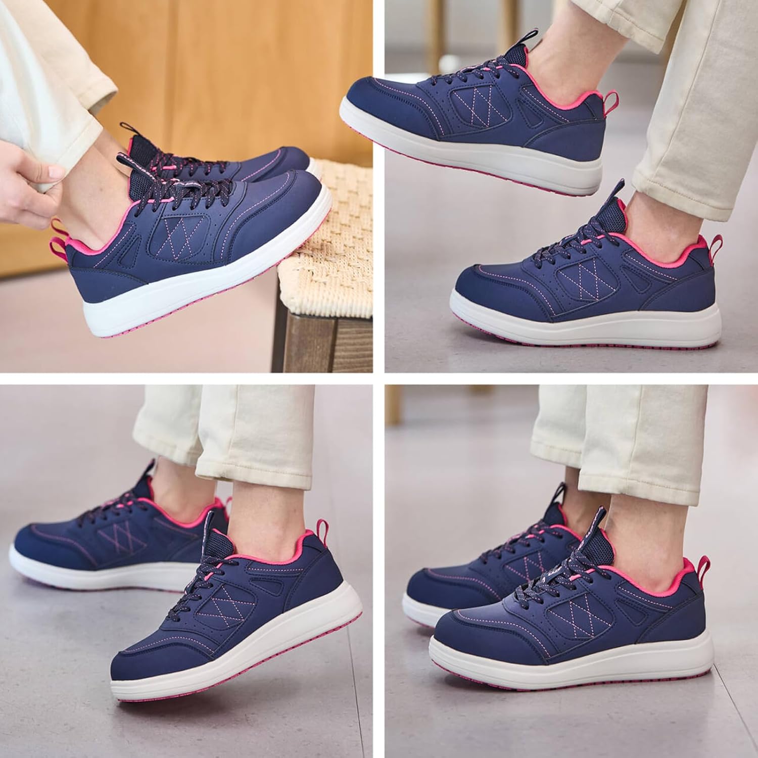 Non Slip Work Shoes Women - Waterproof Oil Resistant Chef Shoes, Lightweight Comfortable Slip Resistant Sneakers for Restaurant Kitchen Nursing & Food Service