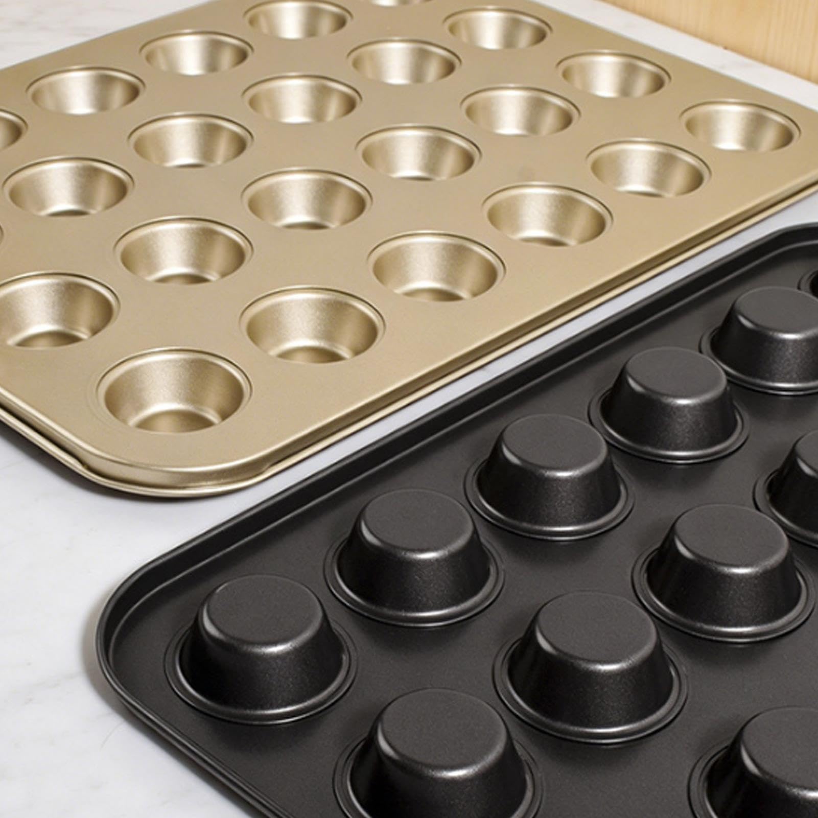 Confezione 2 Stampi per Mini Muffin,Stampo Antiaderente per Cupcake