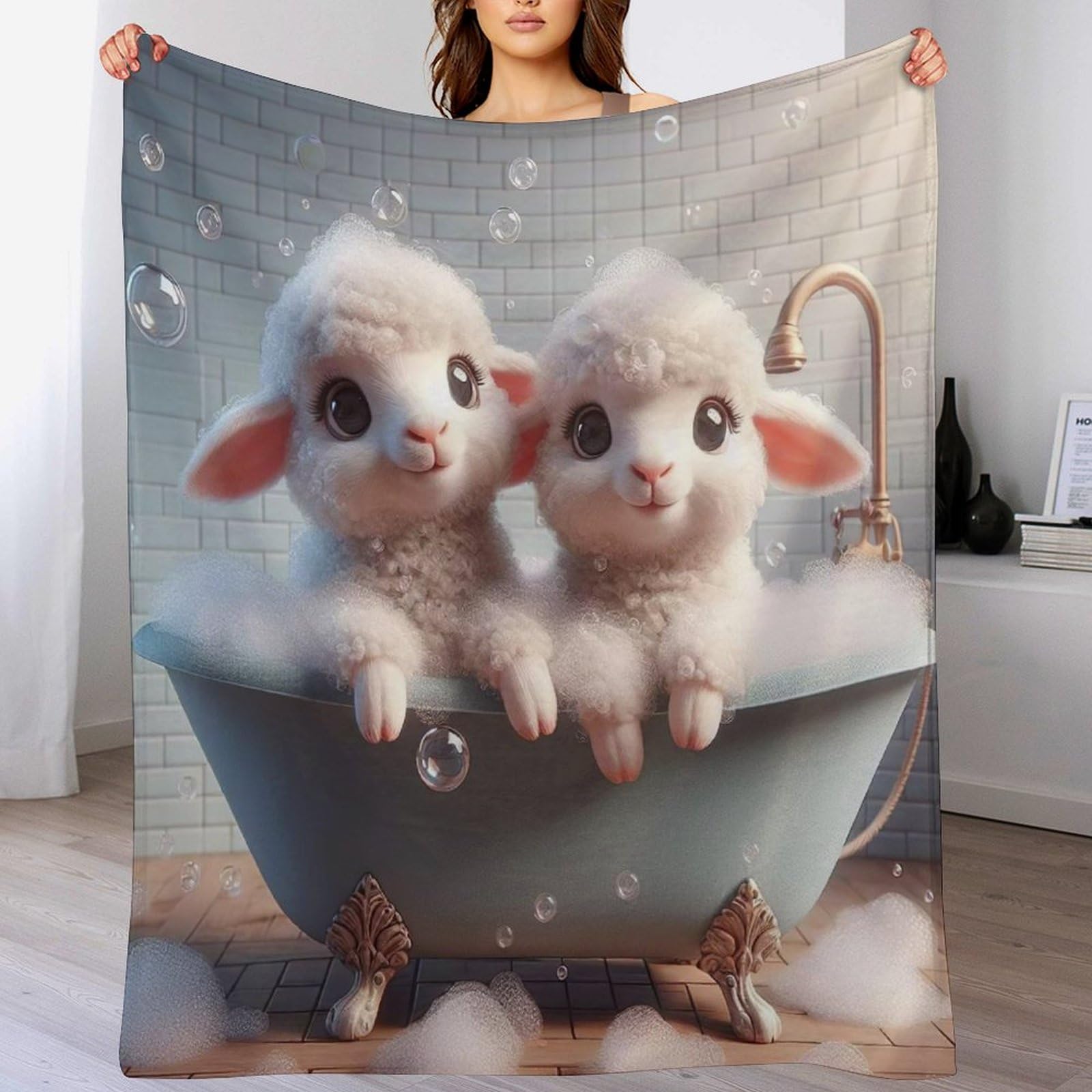 Couverture en polaire flannel 100x130cm plaid mouton chaud