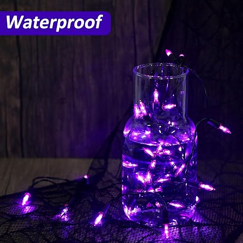 Miniatura 4 de Blissun - Luces de Halloween, juego de 50 luces verdes, mini tira de luces de Halloween a pilas con 8 modos, guirnalda de luces de 16 pies para