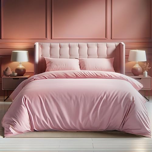 Lavien Home, Juego de funda de edredón 100% algodón natural lavado tamaño Queen con botones de coco, juego de ropa de cama transpirable de 3 piezas