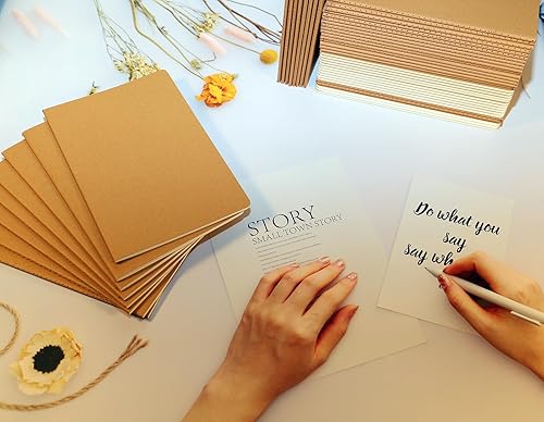 Miniatura 7 de Paquete de 32 cuadernos con rayas A5 para viajeros, estudiantes y oficina, diario de escritura, papel grueso forrado, 60 páginas, 30 hojas, 8.3 x