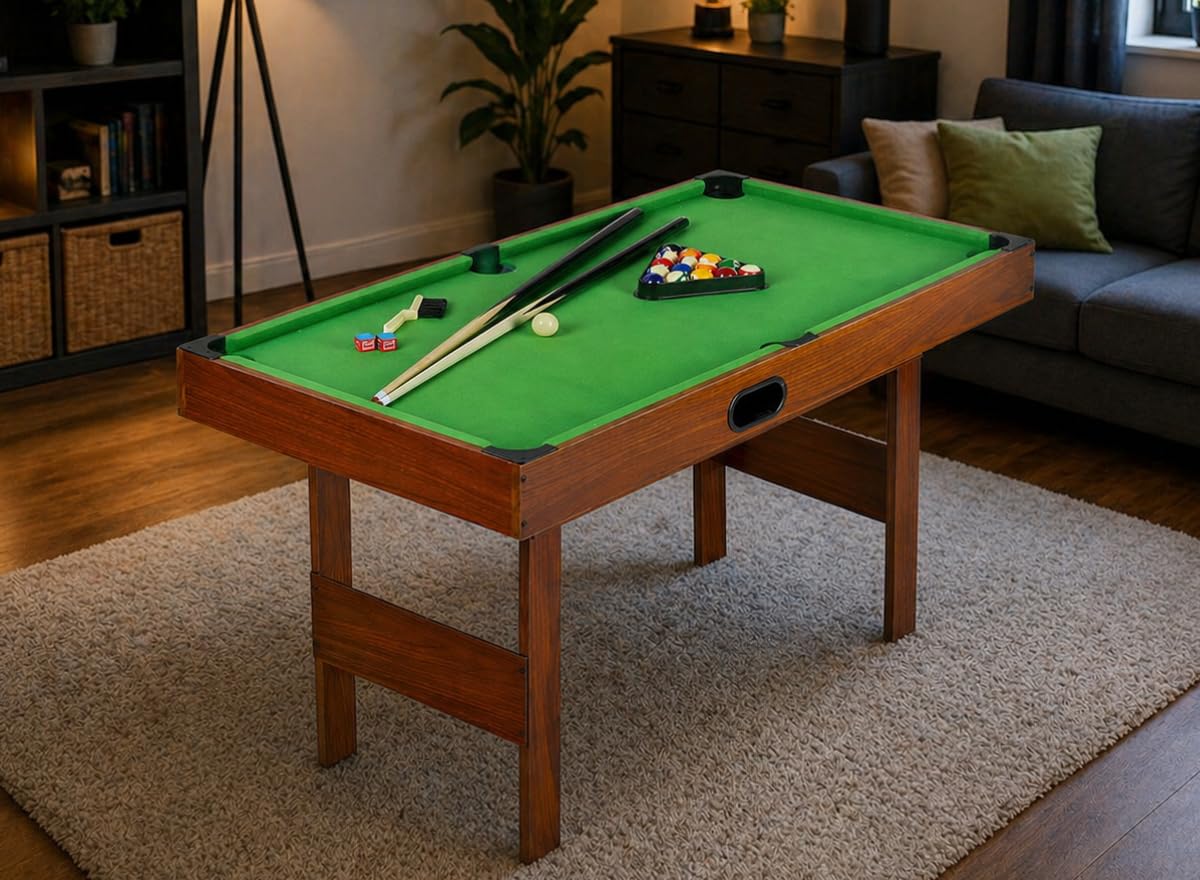 Spieltisch für Zuhause, Freizeittisch, Tischspiel, Tischkicker, Kickertisch, Tischfußball, Billardtisch, Poolbillard Multigame Tisch mit Zubehör für Hobbyraum und Spielzimmer