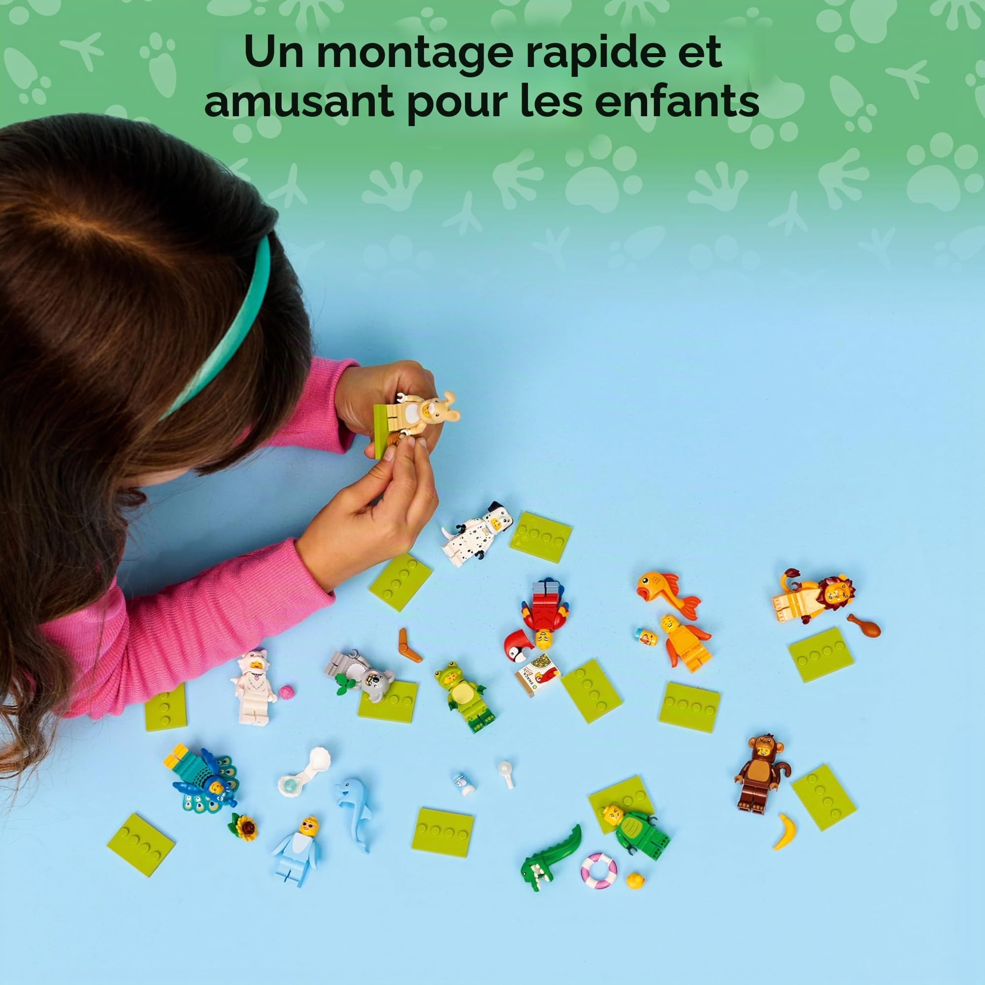 Lego Minifigures Série 28 avec 12 figurines : ensemble complet de la série Lego Minifigures 71051 Animaux (avec carrelage imprimé)