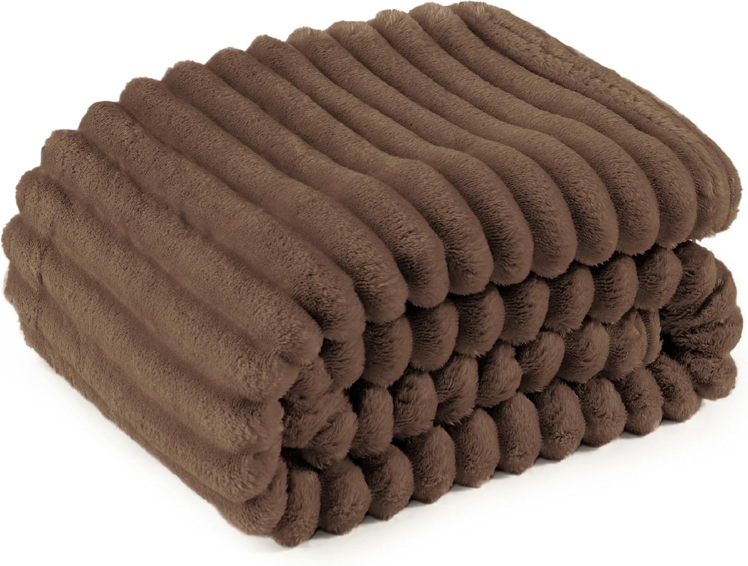 Pretty Attitude Fleece Throw Blanket for Sofa - Fluffy Cosy Warm Blankets for Bed, Soft Cute Single Throw Gifts for Women and Girls (Brown, Twin (150 X 200cm))