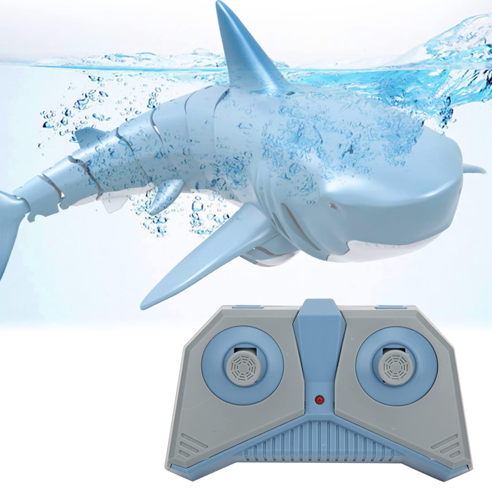 Alomejor 1:18 RC Squalo per Giocattoli da Piscina, Alta Simulazione 2.4G Giocattolo per Barca di Squalo Telecomando USB Ricaricabile Impermeabile Giocattolo per Barca di Pesce per Il dei