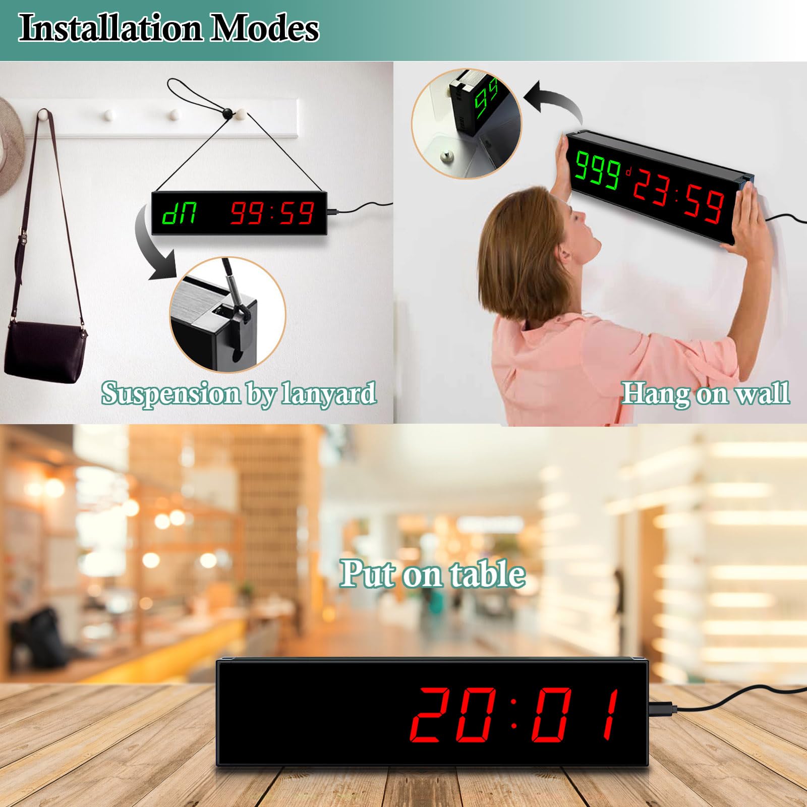 Reloj de cuenta regresiva de días, relojes de cuenta regresiva de hasta 999 días, 23 horas, 59 minutos, 59 segundos para jubilación, Navidad, boda, examen, control remoto, temporizador de