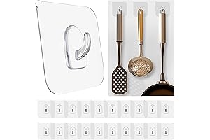 GLUIT Adhesive Plastic Clear Utensil Hooks: Ultimate Load-Bearing Solution for Heavy-Duty Hanging