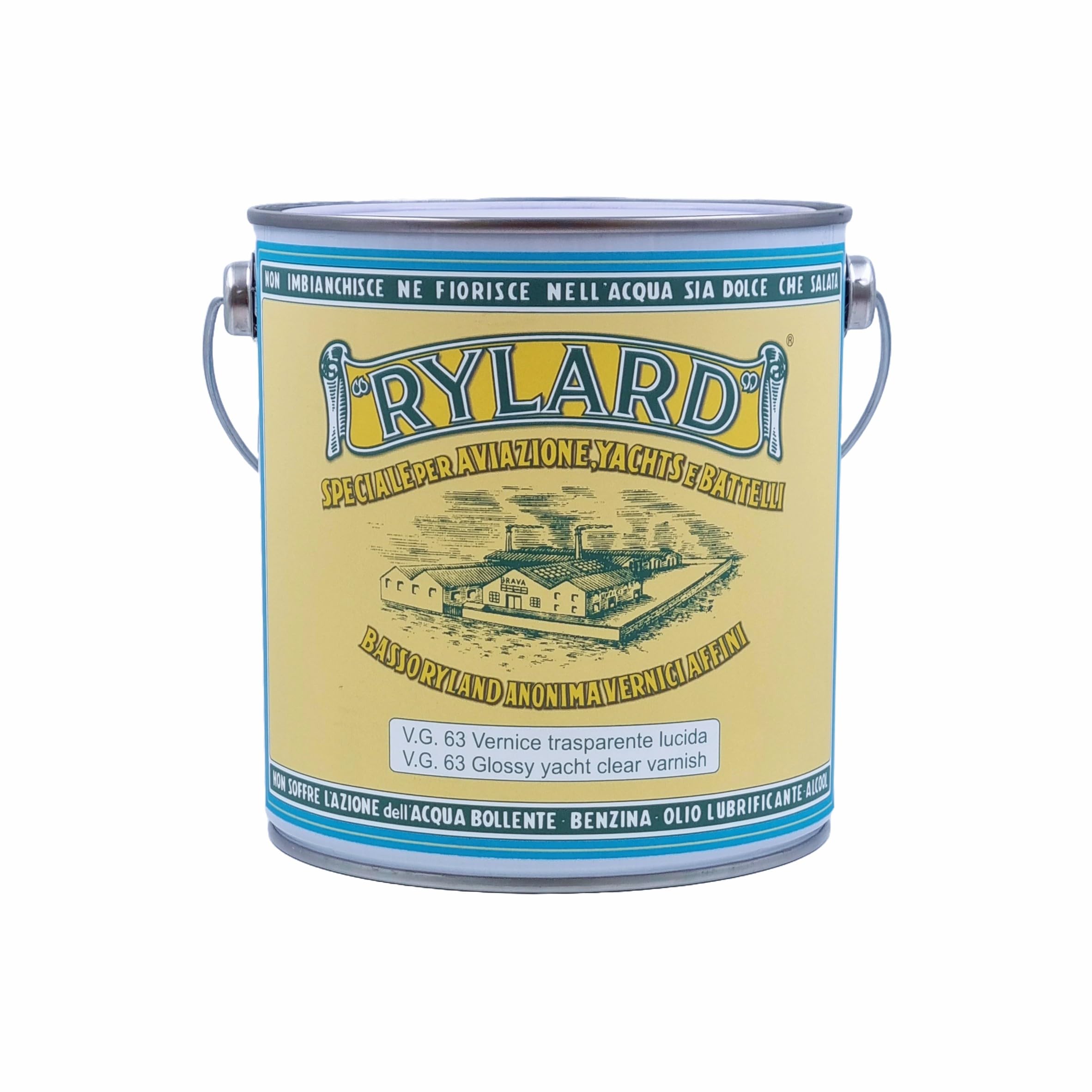 RYLARD VG 63 Vernice trasparente oleofenolica per legno, lucida, lattina da 2.500 ml.