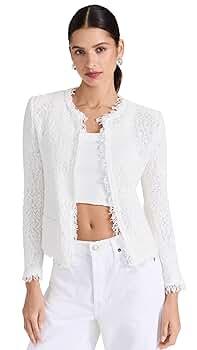 【送料&関税込】IRO Shavani Casual Jacket In White Cotton IRO Women's Shavani Jacket, Black, 0 at Amazon Women's