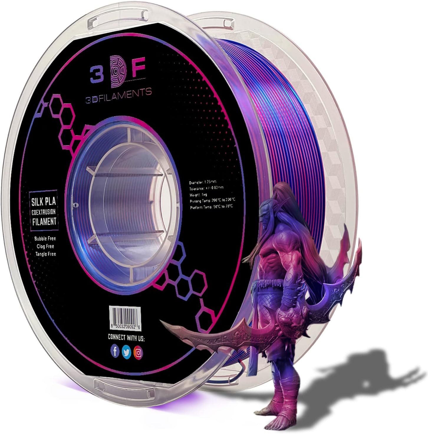 3DF Printing Filament – Bi-Color Red Blue PLA 3D Filament for FDM 3D ...