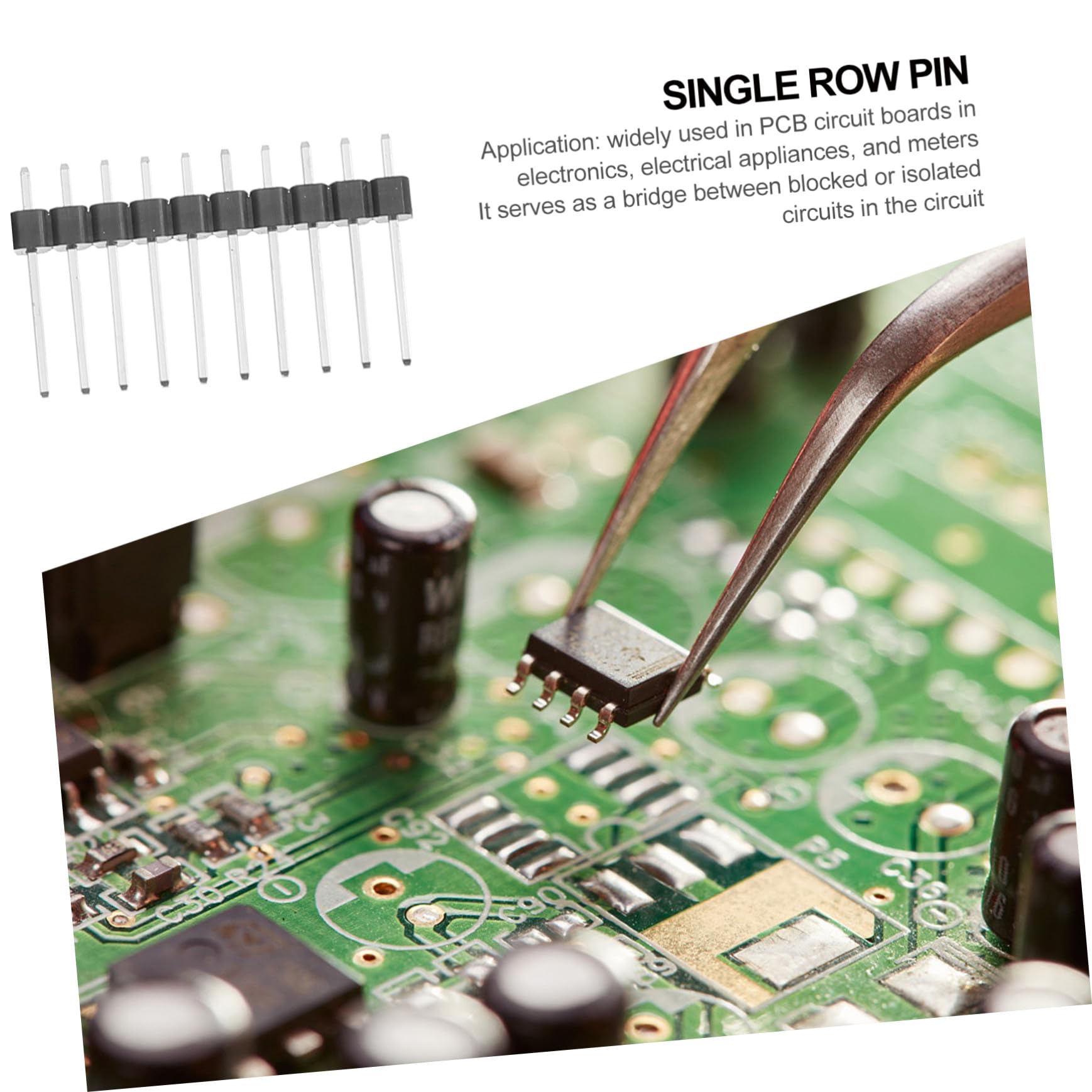 30 pezzi Connettori Pin Maschio Singolo per Pcb Accessori Strip in Rame Placcato Oro per Collegamenti Circuiti Elettronici