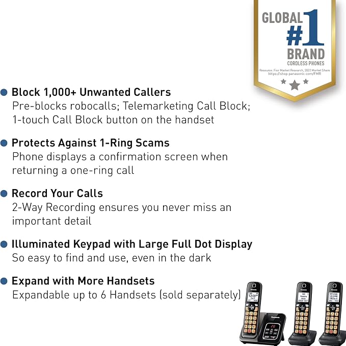 Teléfono inalámbrico Panasonic con contestador y блокировкой llamadas miniatura 2