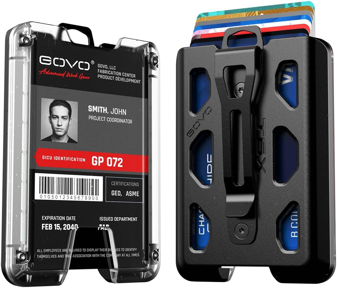 GOVO T6X Badge Holder/Wallet Vertical Version, Holds 1-8 Cards