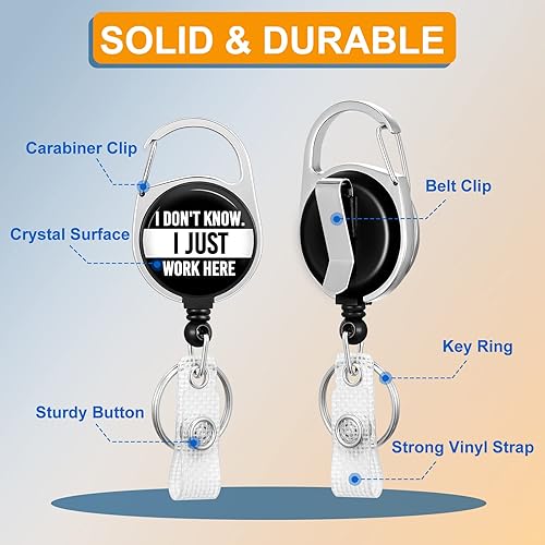 Miniatura 2 de Porta credenciales Plifal con carrete retráctil, etiqueta divertida de identificación con clip de trabajo, protector de tarjeta vertical resistente