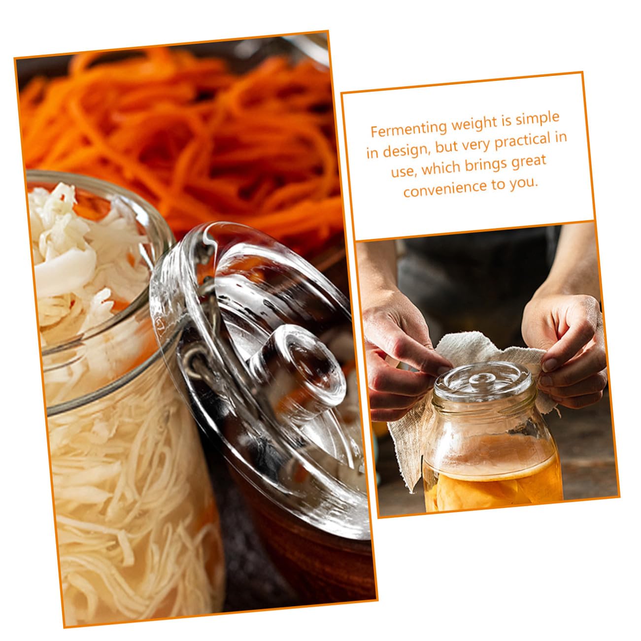Pesas 2 Piezas para Frascos de Boca Ancha con Asa de Fermentación de Vidrio Ideales para Fermentación de Chucrut y Kimchi