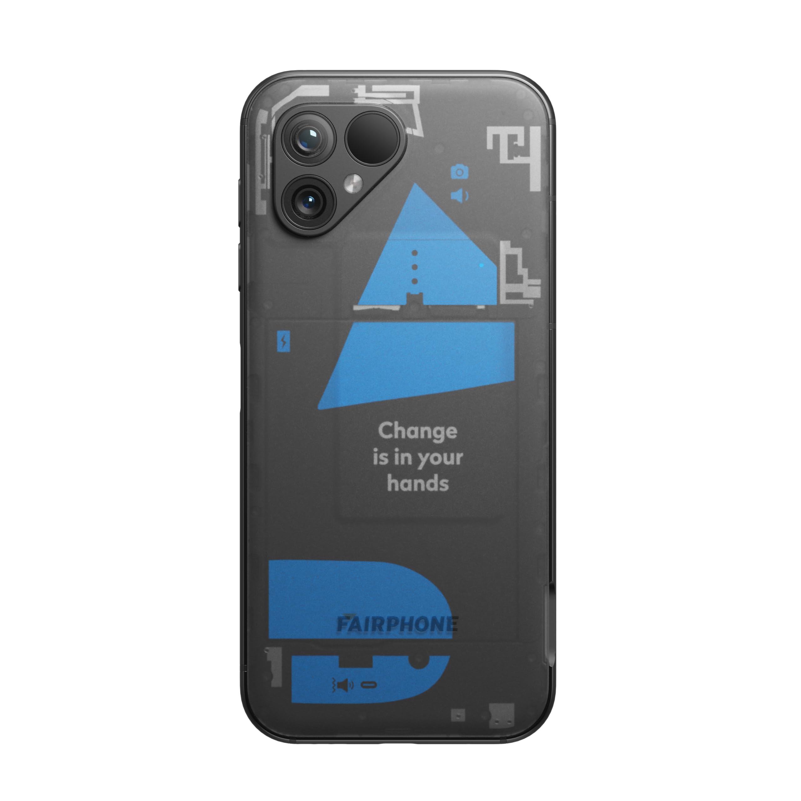 Smartfon Fairphone 5 5G Sustainable (wyświetlacz 6,46”, podwójny aparat 50 MP, 8 GB/256 GB, 4200 mAh, Android 14) ze śrubokrętem, przezroczysta edycja