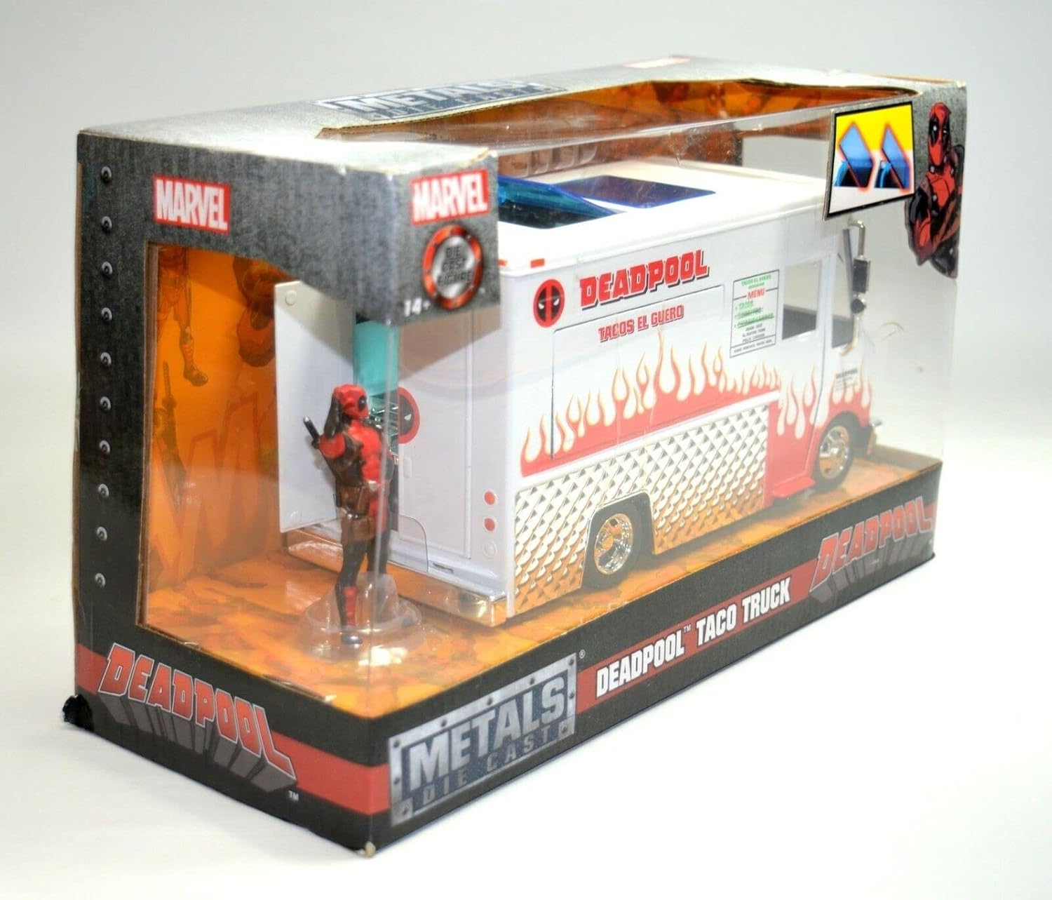 Marvel Deadpool & Taco Truck Die-cast Car, 1:24 Scale Vehicle, 2.75Collectible Figurine